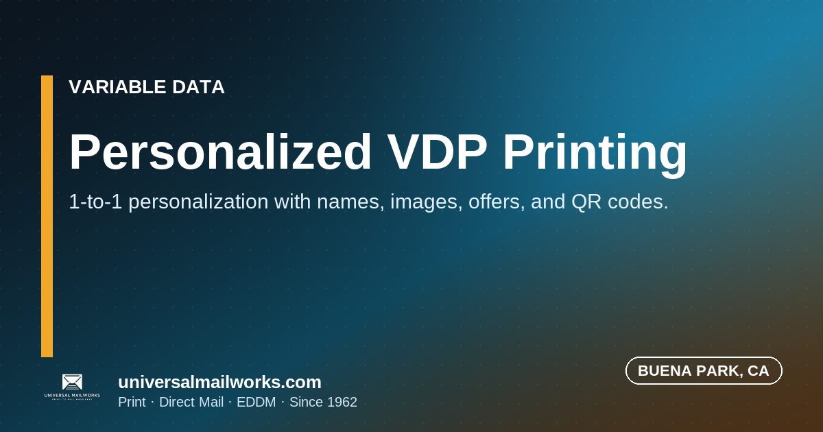 Variable Data Printing California | 1-to-1 Personalized Direct Mail